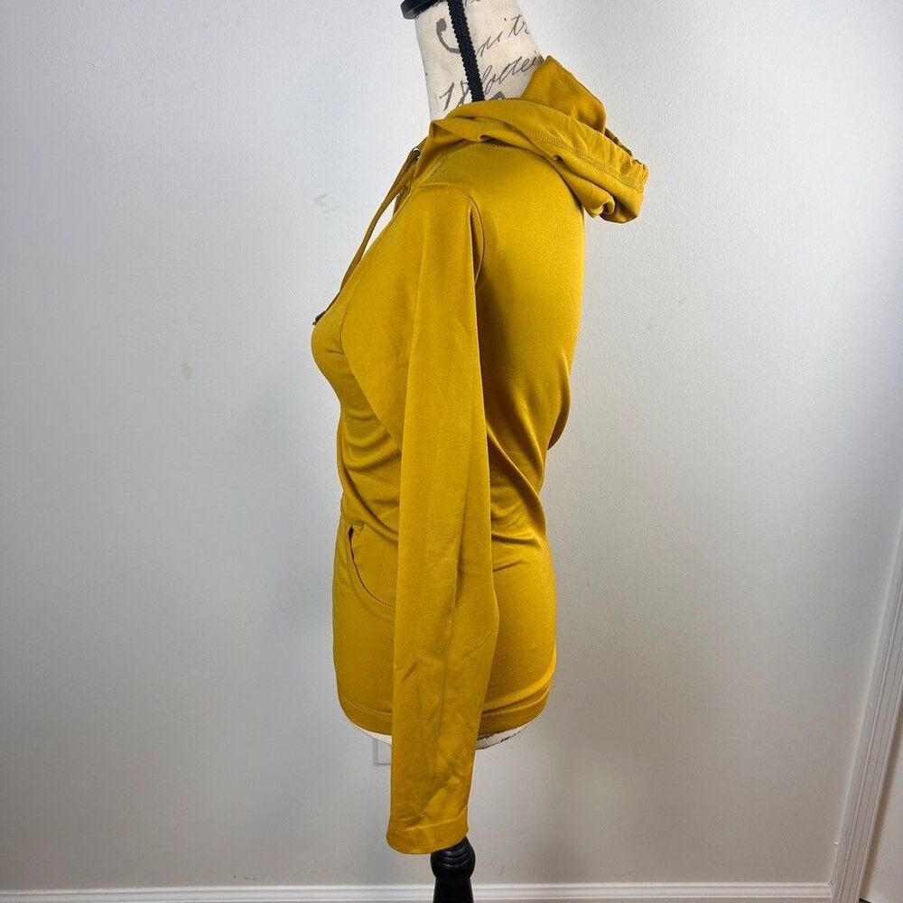 Unbranded Mustard Yellow Full Zip Hoodie Womens Small Activewear Sweatshirt - Picture 6 of 8
